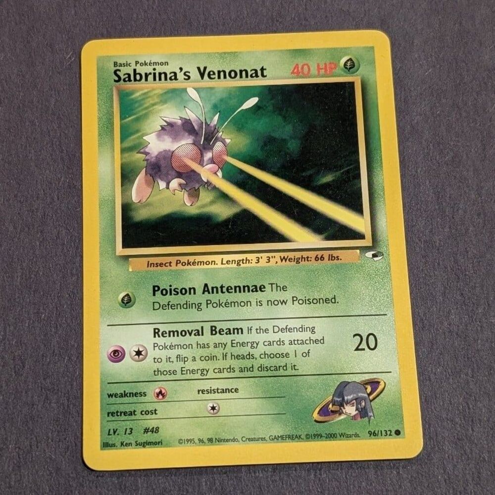 Pokemon Sabrina's Venonat 40 HP Basic Gym Heroes 96/132 Regular Common TCG Card